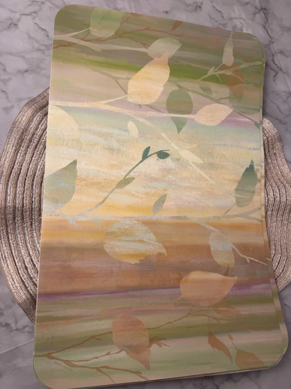 6Pc Botanical Watercolor Look Dining Placemats Sage Muted Dinners Parties Nature